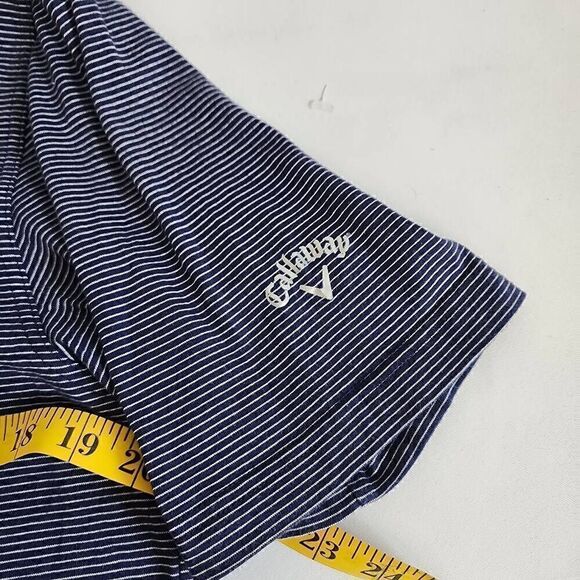Callaway Golf Shirt Mens Size Large Navy Blue  White Stripes Size Large D11 - Picture 5 of 5